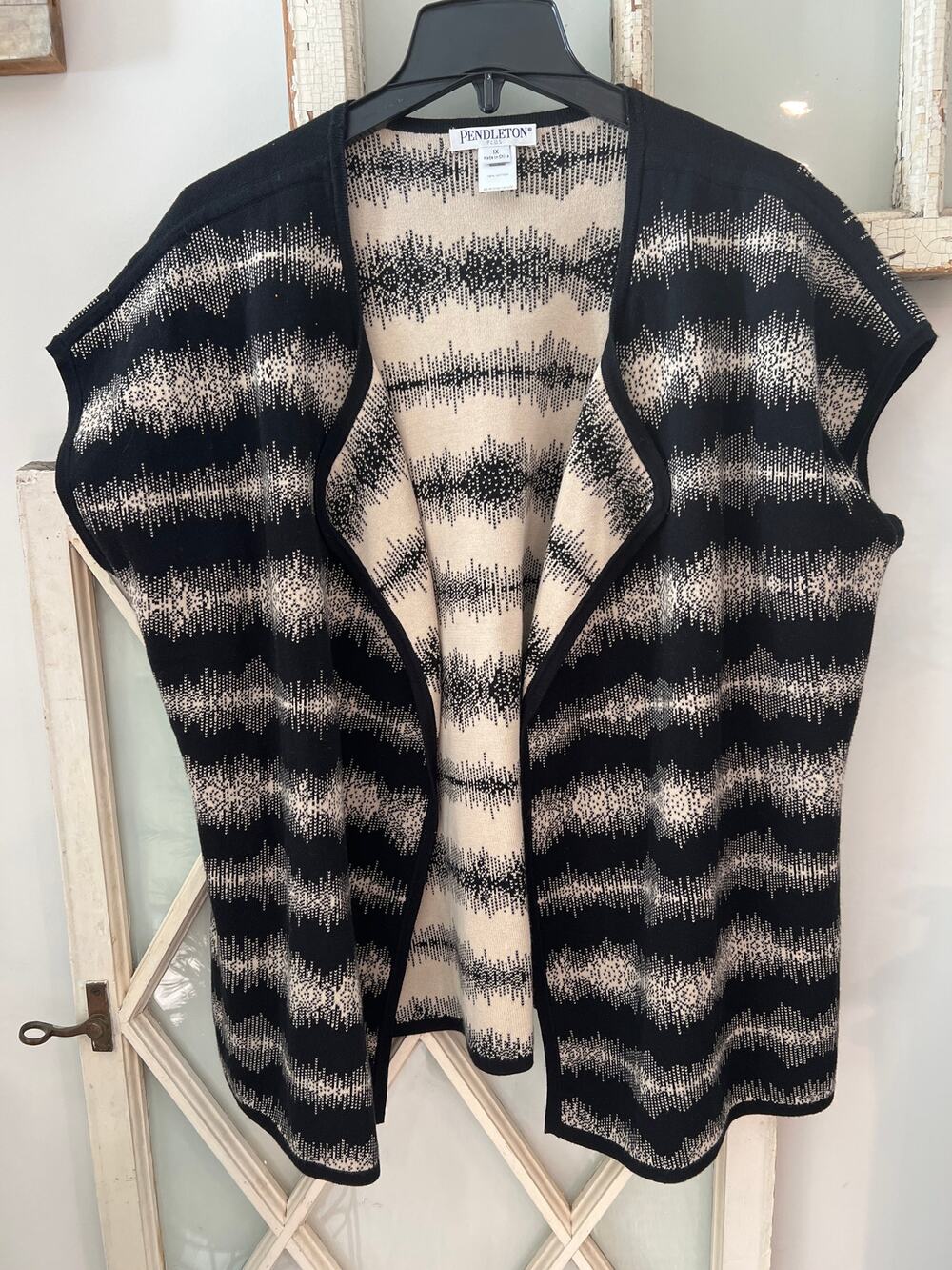 Pendleton size 1X cotton cardigan sweater cape kimono
